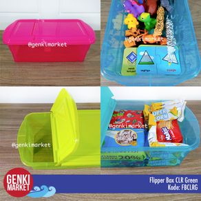 Keranjang Kotak Plastik Tutup Serbaguna Multifungsi Box Makanan Cemilan Mainan Sepatu Flipper Box CLR Genki Market