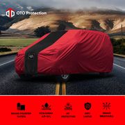 cover mobil/ selimut mobil toyota agya - strip 2 merah