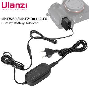 Ulanzi NP-FW50 NP-FZ100 LP-E6 Dummy Baterai Adaptor AC Power Supply untuk Sony Alpha A7 A6500 A6400 Canon EOS 5D2 6D 7D R5 Kamera