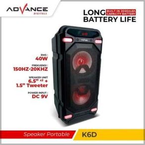 6.5 Inch Portable Bluetooth Speaker K6D With Free Mic Wireless