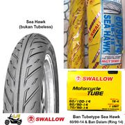 Ban Motor Ring 14 Seahawk 60/90-14 + Ban Dalam Swallow Tubetype (bukan tubeless) Ban Baru