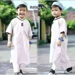 Setelan Koko Putih Pakistan Anak Laki-Laki