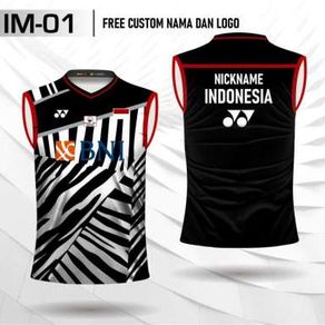 Jersey badminton yonex minions indonesia master open singlet baju bulu tangkis kaos bulutangkis