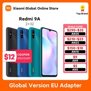 Versi Global Xiaomi Redmi 9A 2GB RAM 32GB ROM Ponsel MTK Helio G25 Octa Core 13MP AI Kamera Belakang 6.53 "HD + 5000MAh