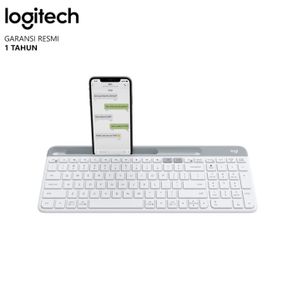 keyboard logitech k580 slim multi-device wireless bluetooth - putih