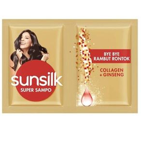 sunsilk rambut rontok collagen + ginseng super shampoo sachet 9ml