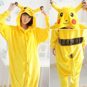 baju onesie boneka pokemon pikachu piyama kostum - l