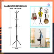 AKACC GANTUNGAN TIANG BESI BERDIRI SERBAGUNA / HANGER STANDING BAJU TAS TOPI MULTIFUNGSI