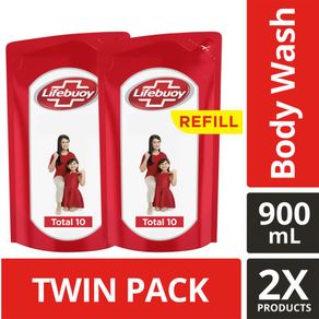 LIFEBUOY Total 10 Sabun Cair 900 mL/ Twin Pack/ Refill