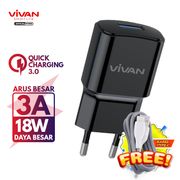 VIVAN Charger Original Power Oval 3.0 II 18W with a Quick Charging Cable Garansi Resmi 1 Tahun