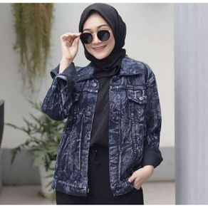 denim jacket snow jaket jeans wanita 
