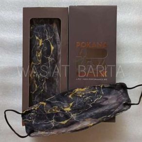 Masker Pokana Duckbill 4D Kf94 / Black Marble Series / 4Ply (12Pcs)