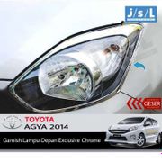 JSL Garnish Depan Agya 2014 Head Lamp Garnish Exclusive Chrome