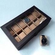 kotak tempat box jam tangan isi 12 coklat cream|kotak arloji