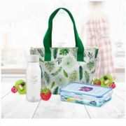 Lunch Box Set Lock N Lock Dengan Tas Motif Daun Kode 253