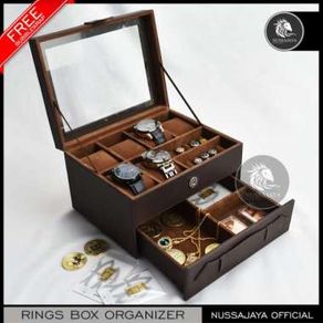 Box Kotak Jam Tangan Jumbo isi 6 mix Tempat Perhiasan & Aksesories - Full Brown NO ONGKIR