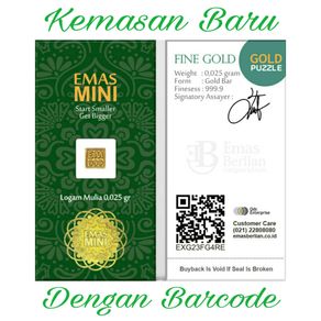 (Bisa COD) Emas Mini 0025 gr logam mulia bisa tukar menjadi Antam