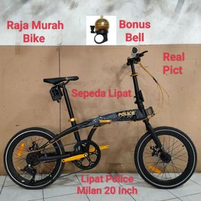 Sepeda Lipat Element Police Milan 20 Inch Black Gold Sepeda Lipat Police Milan 20 Inch