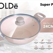 BOLDe Super Pan 2 Ear Wok 24 cm + Glass Lid Beige Wajan 2 Kuping Tutup