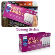 Lampu Philips 12w LED Paket Promo 3 Gratis 1 Bulb Bohlamp