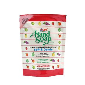 yuri hand soap strawberry pouch 375 ml