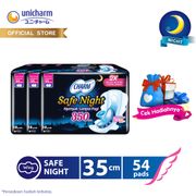 Charm Pembalut Safe Night 35cm Wing 18 pads - 3 packs