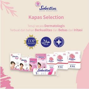 [PGO/0998] SELECTION Facial Cotton Indonesia / Kapas Wajah Kotak 35g 50g 75g / Kecantikan Special Lapis Tipis Tebal Oval Round Bulat