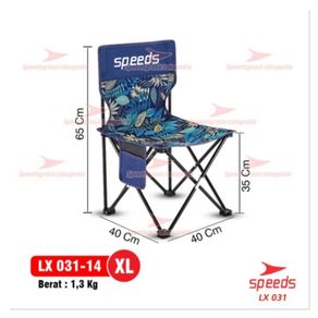 kursi lipat outdoor portable kursi camping bangku gunung speed (xl) - 031-14 xl biru