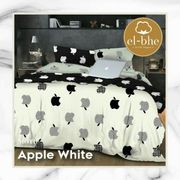 sprei katun elbhe motif apel putih ukuran 90-200 - 100x200x20 cm