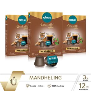 Unakaffe System Coffee Capsule - Kopi Kapsul Excelso Unakaffe Mandheling Pack Of 3 Folding Box