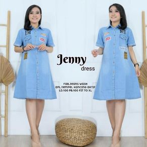 dress korean style /dress jeans wanita 