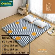 kasur lipat gulung lantai travel bed quantum original - orange 80cm + sprei