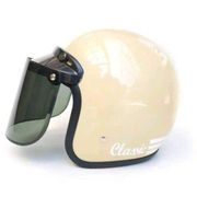 helm bogo dewasa classic/garis/retro sni murah - cream helm saja