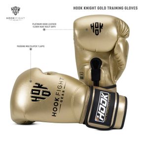 sarung tinju hook fight gear sarung muaythai hook boxing gloves hook - gold emboss 10 oz