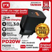Kepala Charger Adaptor Fast Charging Type C+USB A 20W PX PQ205E