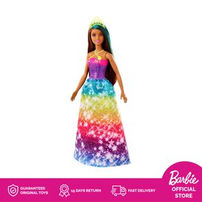 Barbie Dreamtopia Princess Doll Brunette with Blue Hairstreak - Mainan Boneka Anak Perempuan