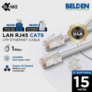 Belden Kabel 7814A LAN RJ45 CAT6 Gigabit UTP Ethernet |Abu-abu|15Meter
