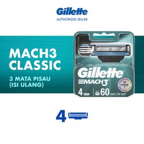 Gillette Isi Ulang Mach 3 Isi 4 Refill Pisau Cukur