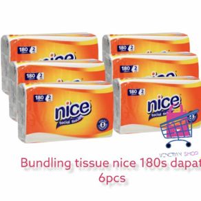 bundling tissue nice 180 sheet isi 6 pack