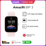 amazfit bip u smartwatch 1.43  touch screen jam tangan 60 sports modes - bip 3 pink