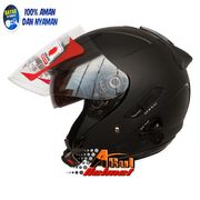 helm kyt galaxy polos black doff flat visor model terbaru paling laris