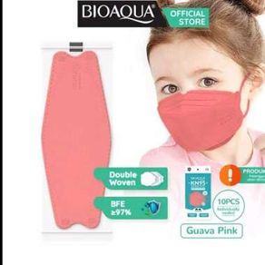 BIOAQUA Disposable Anak Mask EVO Masker Wajah Kids 4Ply 10pc - Kids B.Green