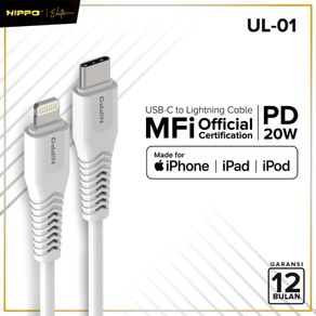 Hippo Elite UL-01 MFI Cable For Apple Certificate Garansi Resmi - Putih