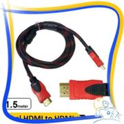 Promo Kabel HDMI To HDMI Nylon High Speed HDTV Cable Serat Jaring Merah - 15 meter Limited