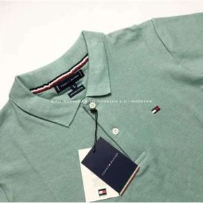 Polo shirt pria original/kaos krah tommy hilfiger/baju krah pria polos - Putih, M