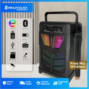 speaker bluetooth 8.5  free wireless mic karaoke super bass party lamp