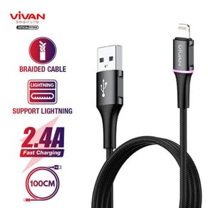 Vivan VDL100 Kabel Data iPhone LED Light Original