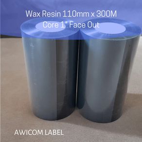 Ribbon Barcode Wax Resin 110 x 300 M 110x300 110mm x 300m
