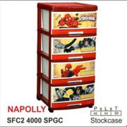Stockase Lemari Plastik Napolly 4 Susun Spiderman SFC2 4000 SPGC