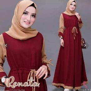 baju muslim renata dress - maroon